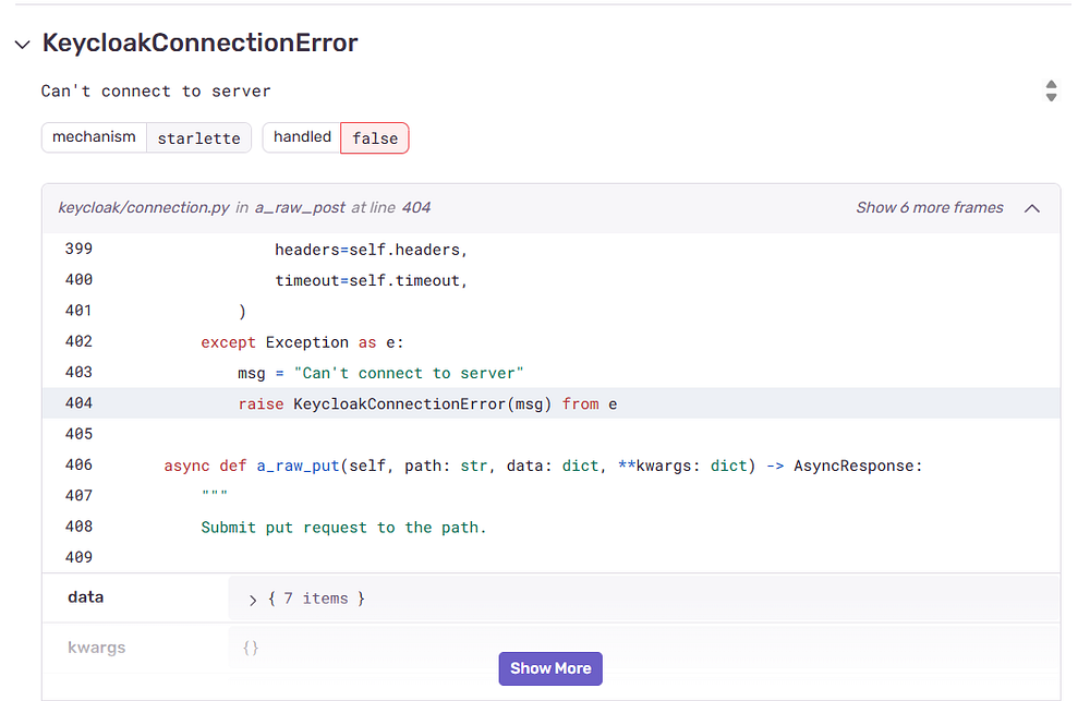Keycloak error.